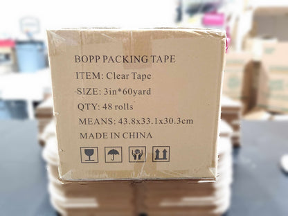 TCP Packing Tape - 3" Wide Clear Packing Tape Rolls, Heavy Duty Tape for Moving, 60 Yards, 2.7 MIL Thick, for Shipping, Sealing and Mailing